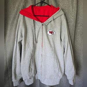 Kansas City Chiefs Full Zip Reversible Hoodie Mens Size XXL NFL